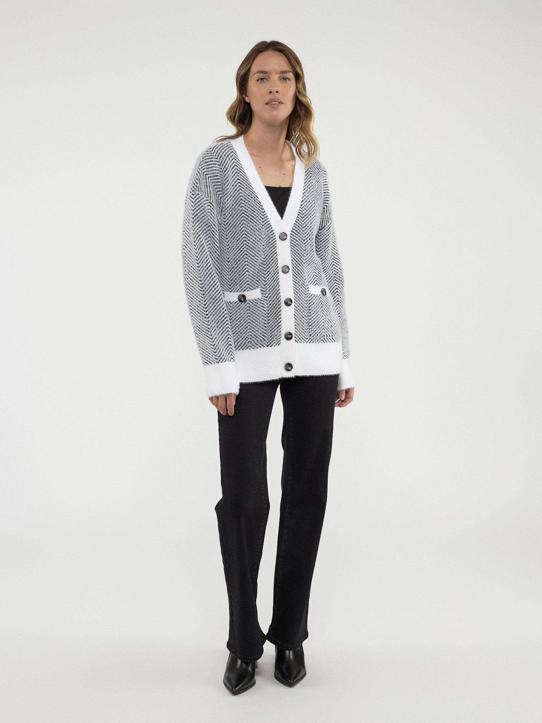 トップス ttt_msw 22AW Border Knit Cardigan TTTMSW - Border Knit Shirt Cardigan (size-L) ¥18000+tax | KODONA