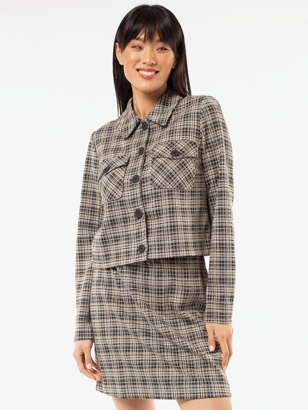 Veste imprimée à carreaux