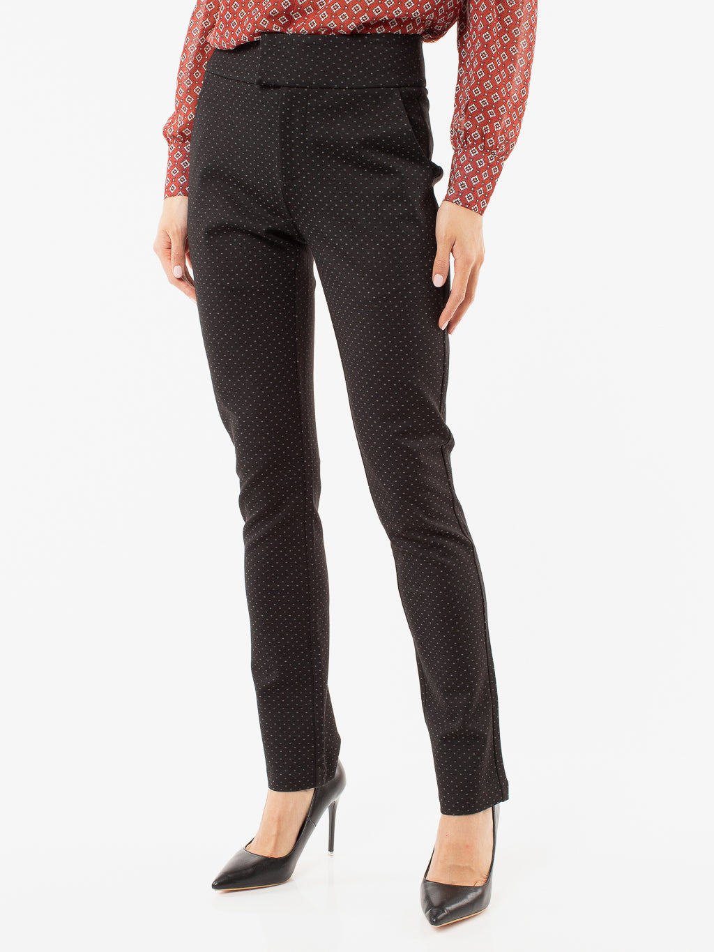 Pantalon droit imprimé habillé