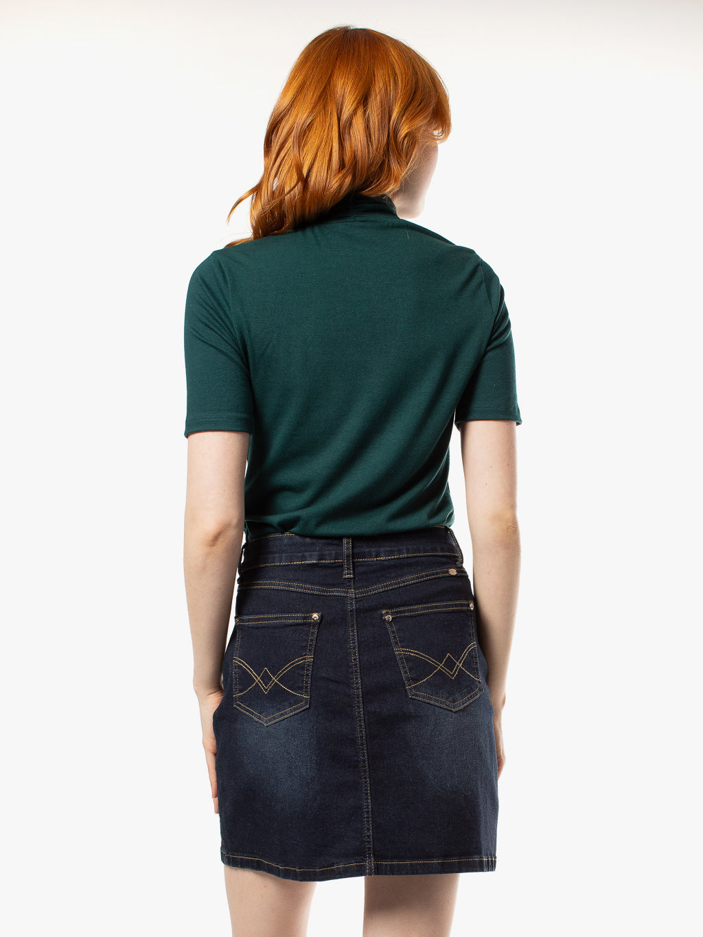 T-shirt à col roulé avec détails plissés