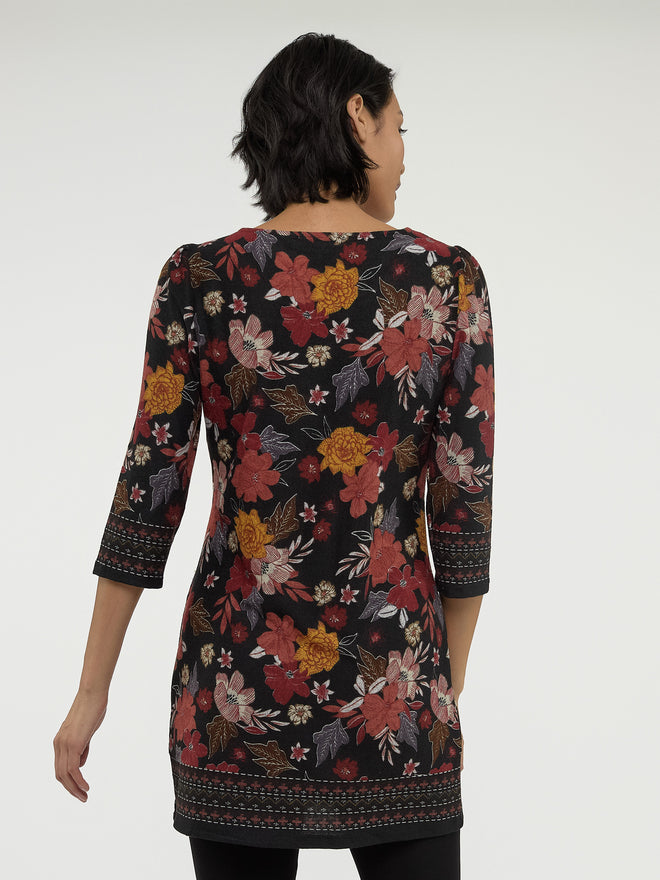 3/4-sleeve semi-fitted tunic – Boutiques San Francisco