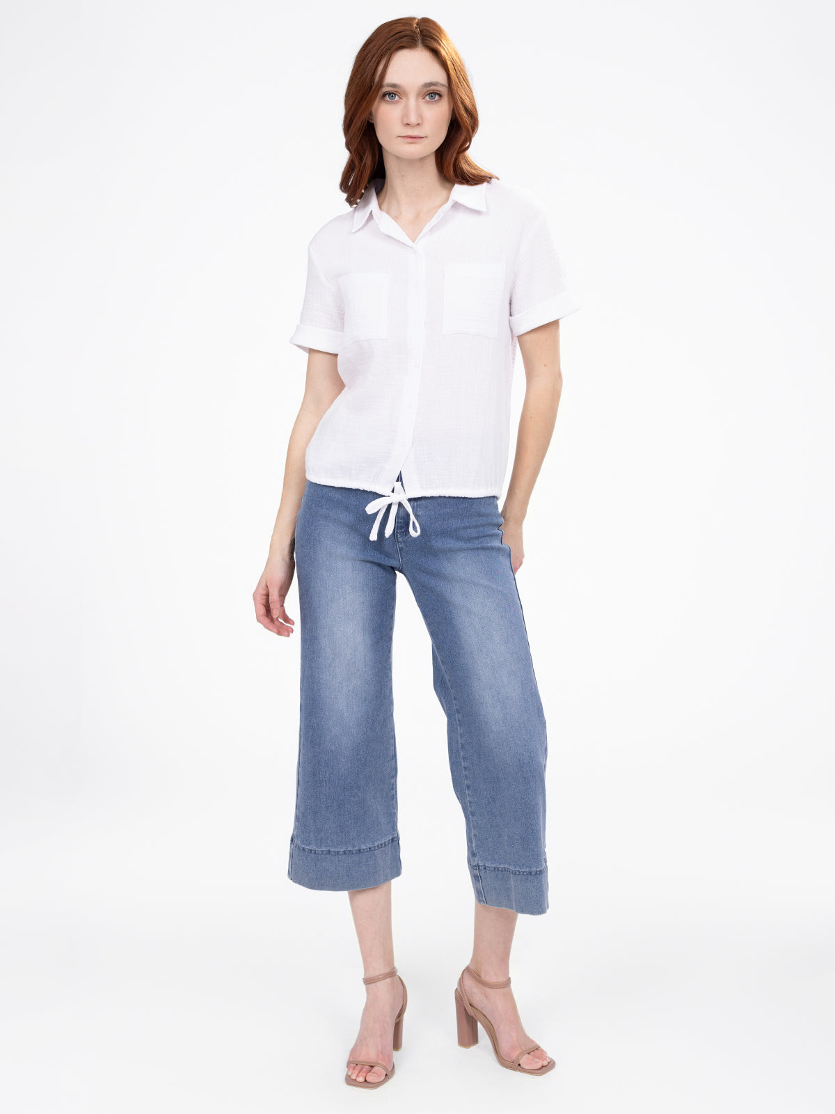 Blouse à manches courtes avec boutons