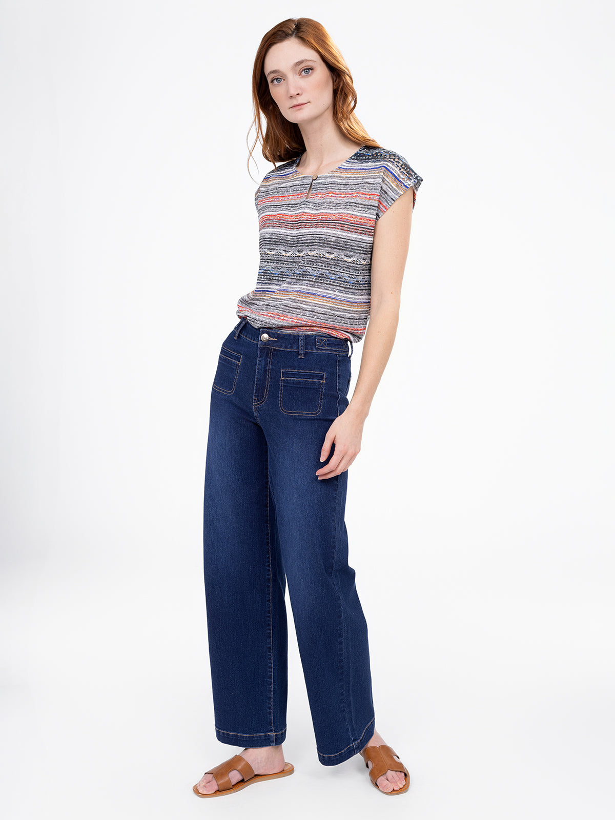 Jean large à taille haute