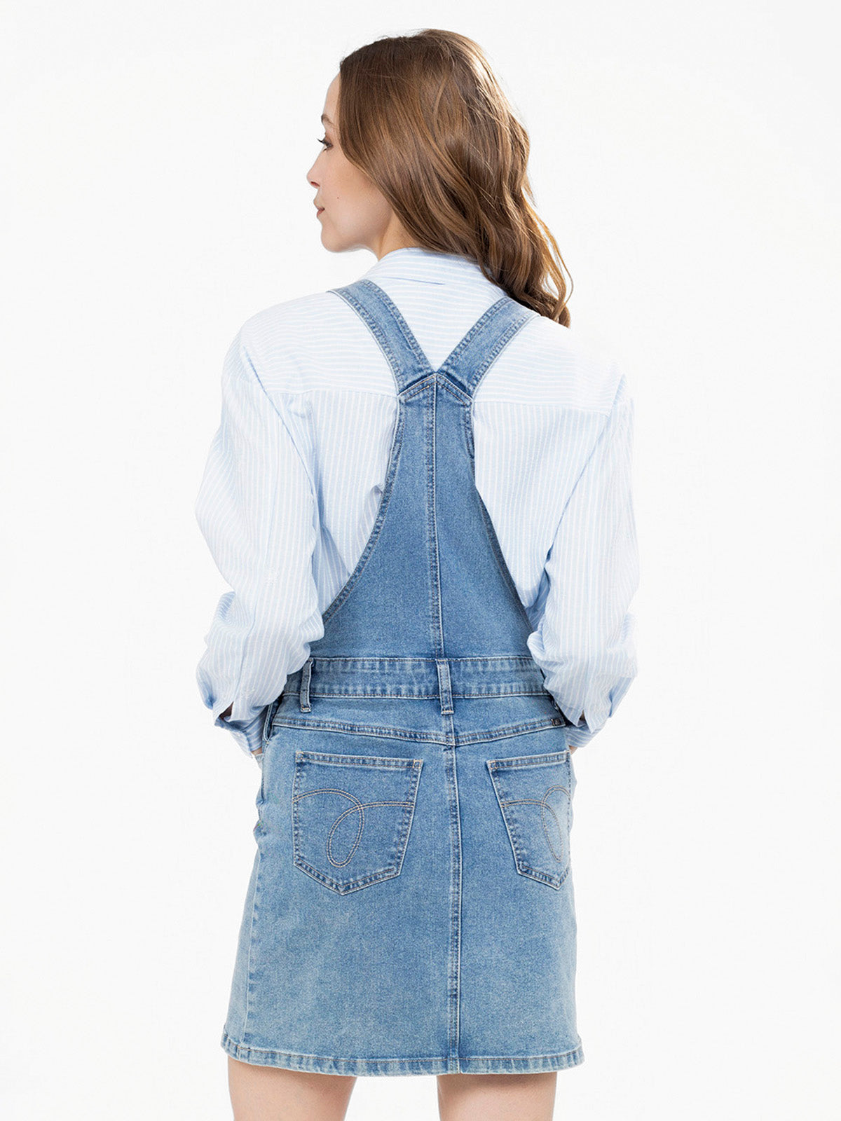 Denim skirt overalls