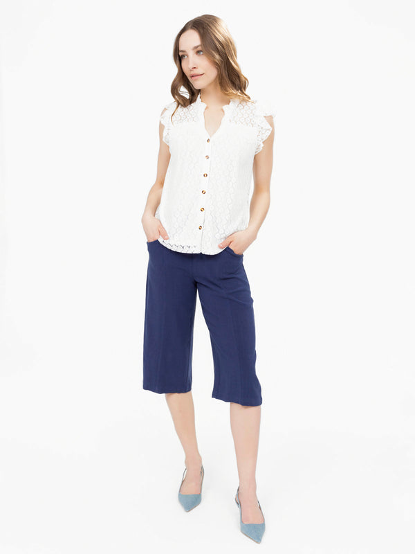Blouse semi-ajustée sans manches