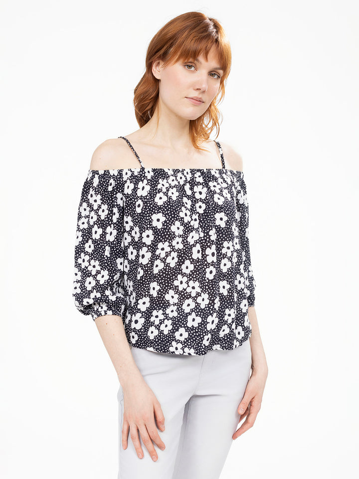 Blouse Ann Taylor Taille 10 - Imprimé Floral Sans Manches - Pour Carrière