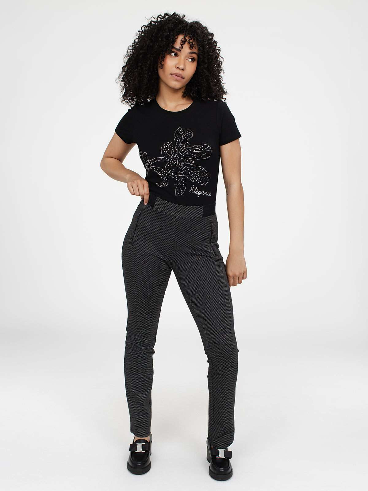 Wide-leg casual pull-on pant
