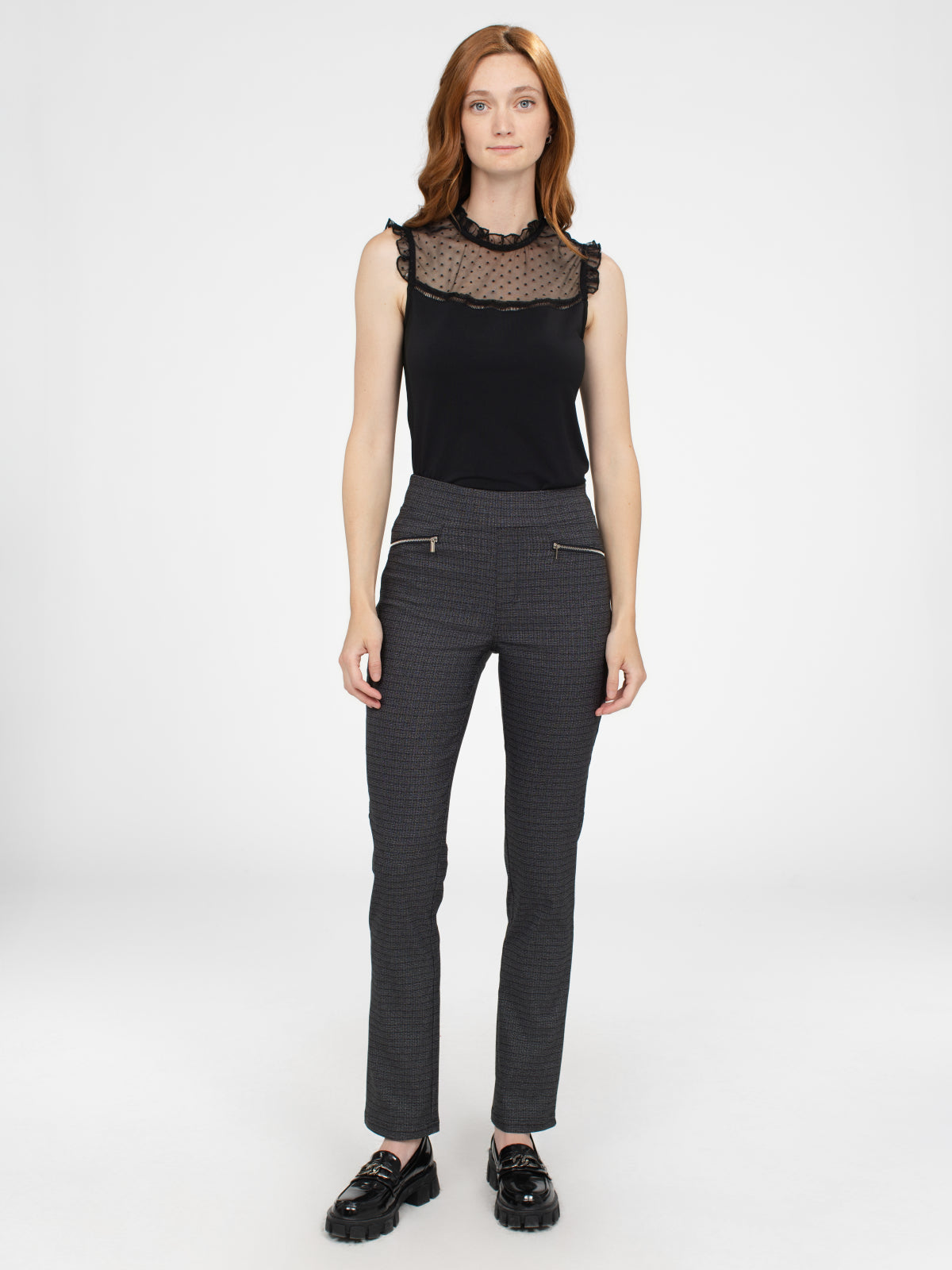 Pantalon droit ajusté à enfiler