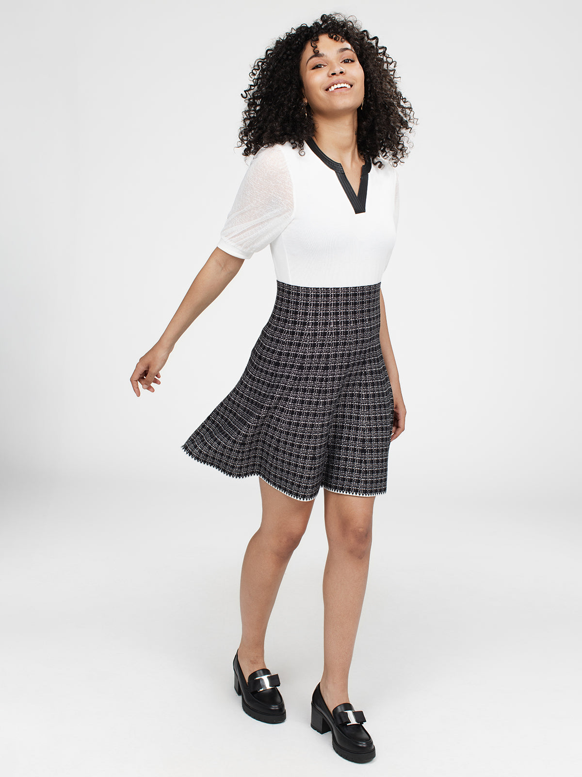 Knit short A line knit skirt