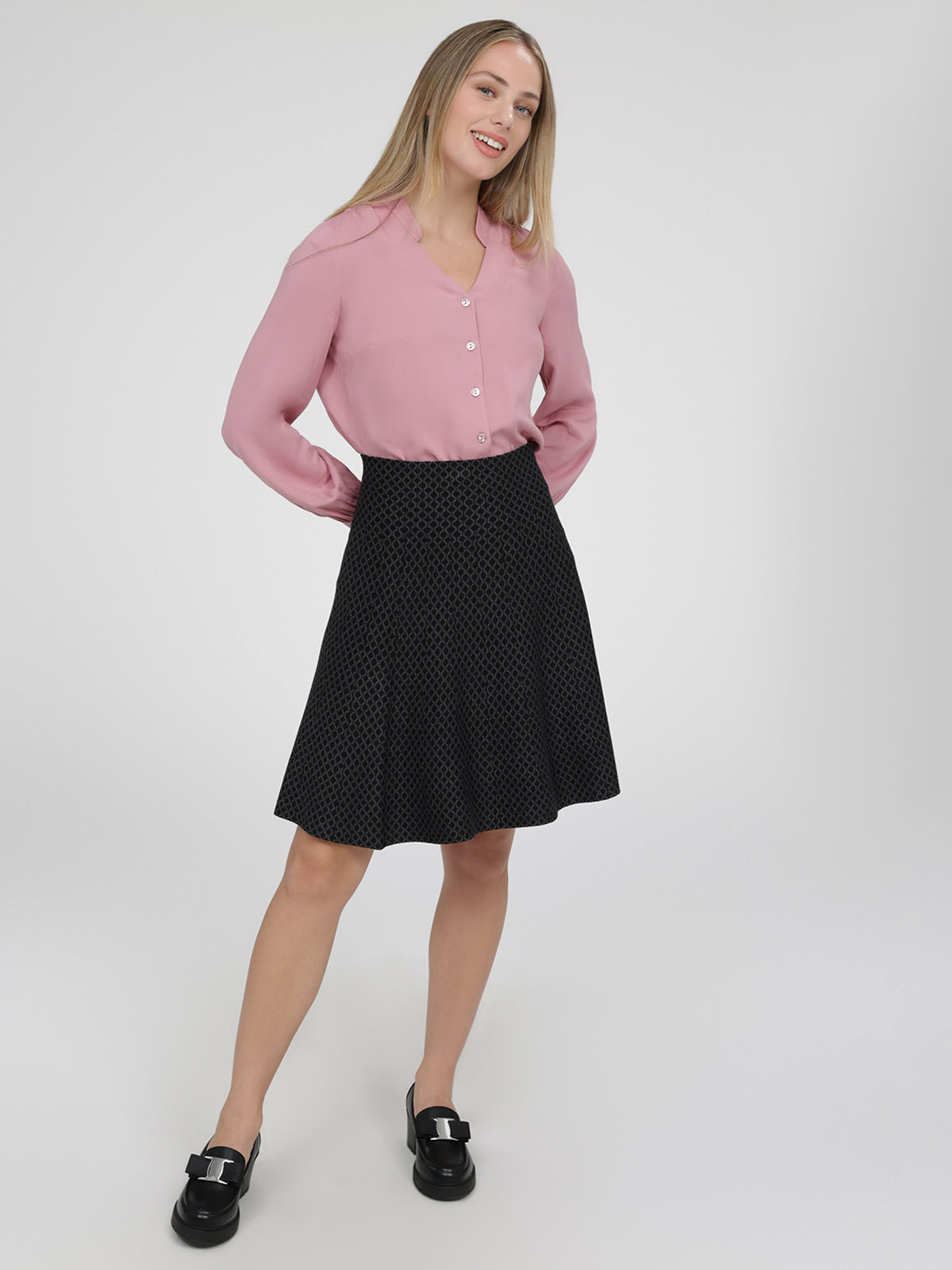 Knit short A line knit skirt