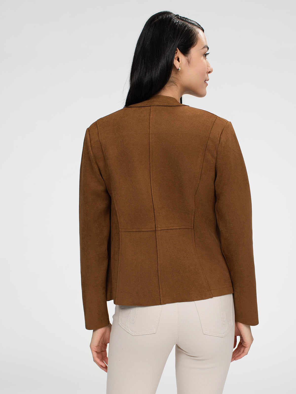 Long-sleeve knit semi-fitted vest