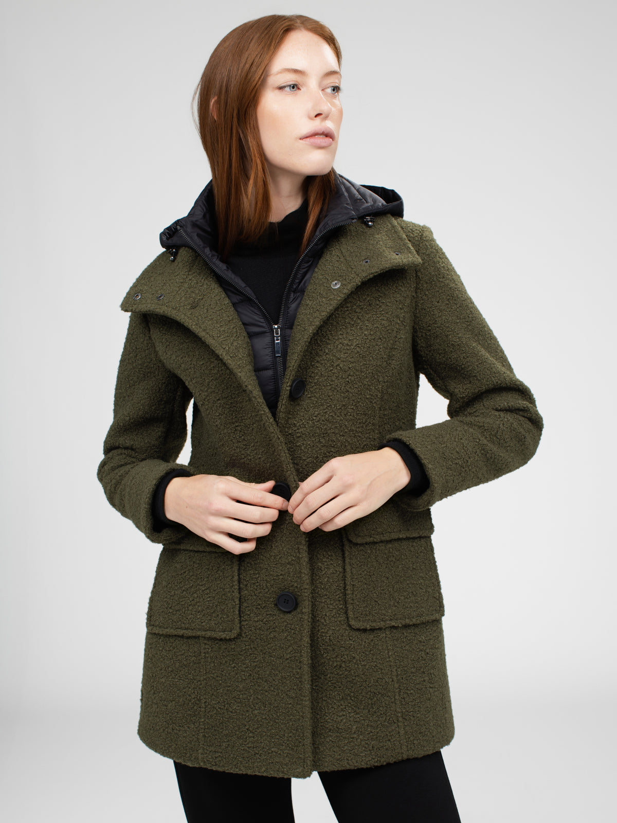 Manteau mi-cuisse semi-ajusté