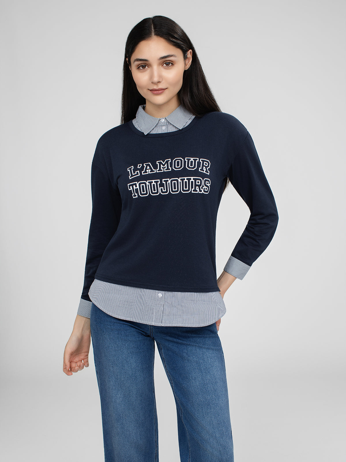 T-shirt semi-ajusté à manches longues