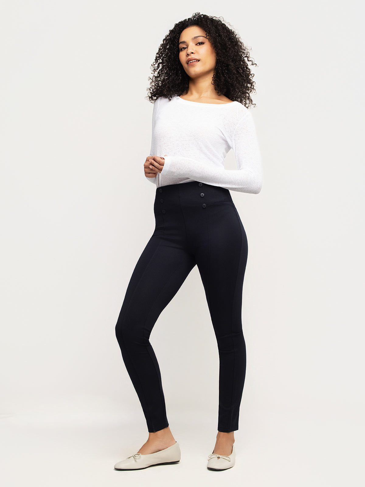 Skinny fitted pull-on pant
