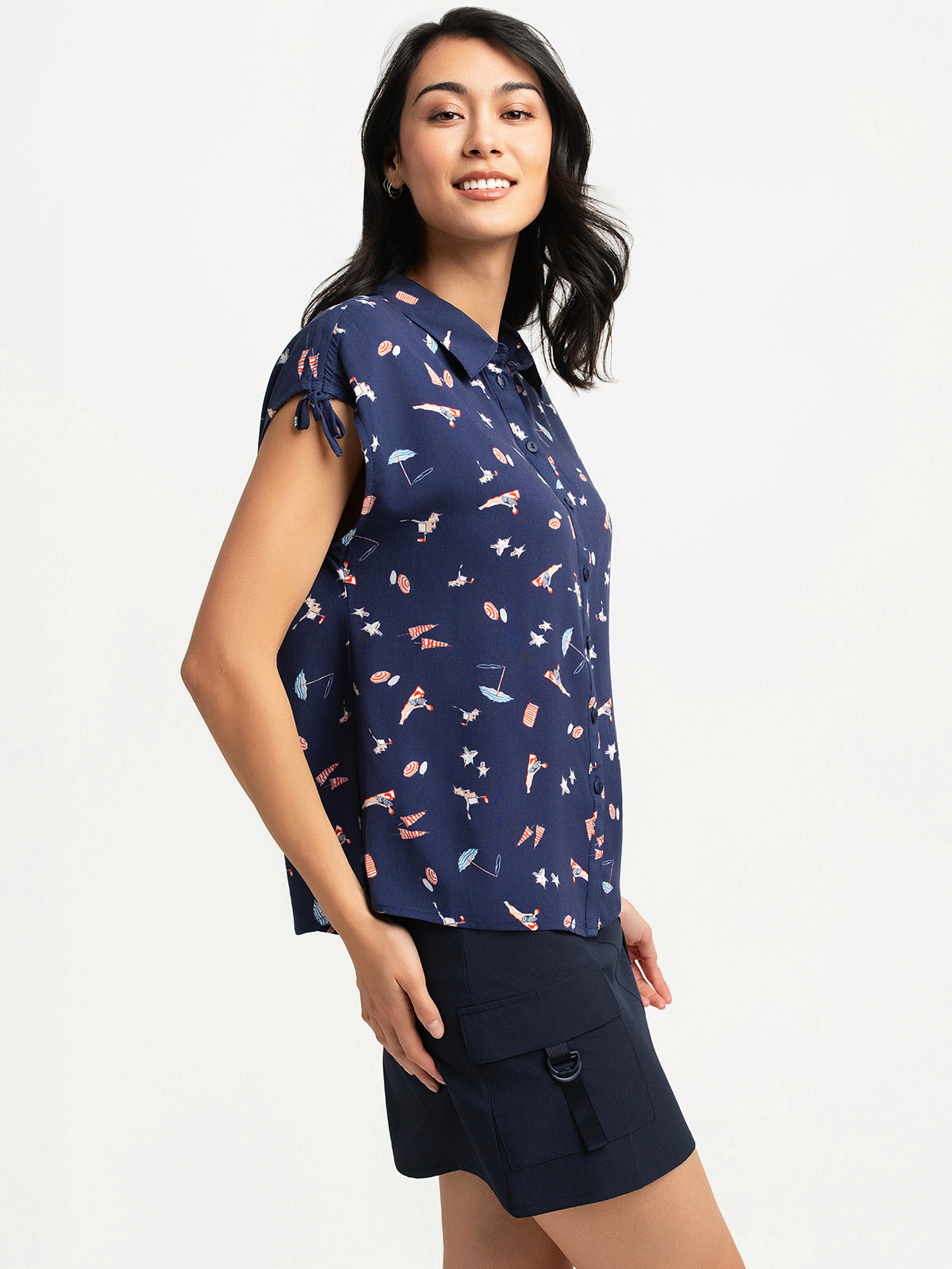 Blouse sans manches avec boutons