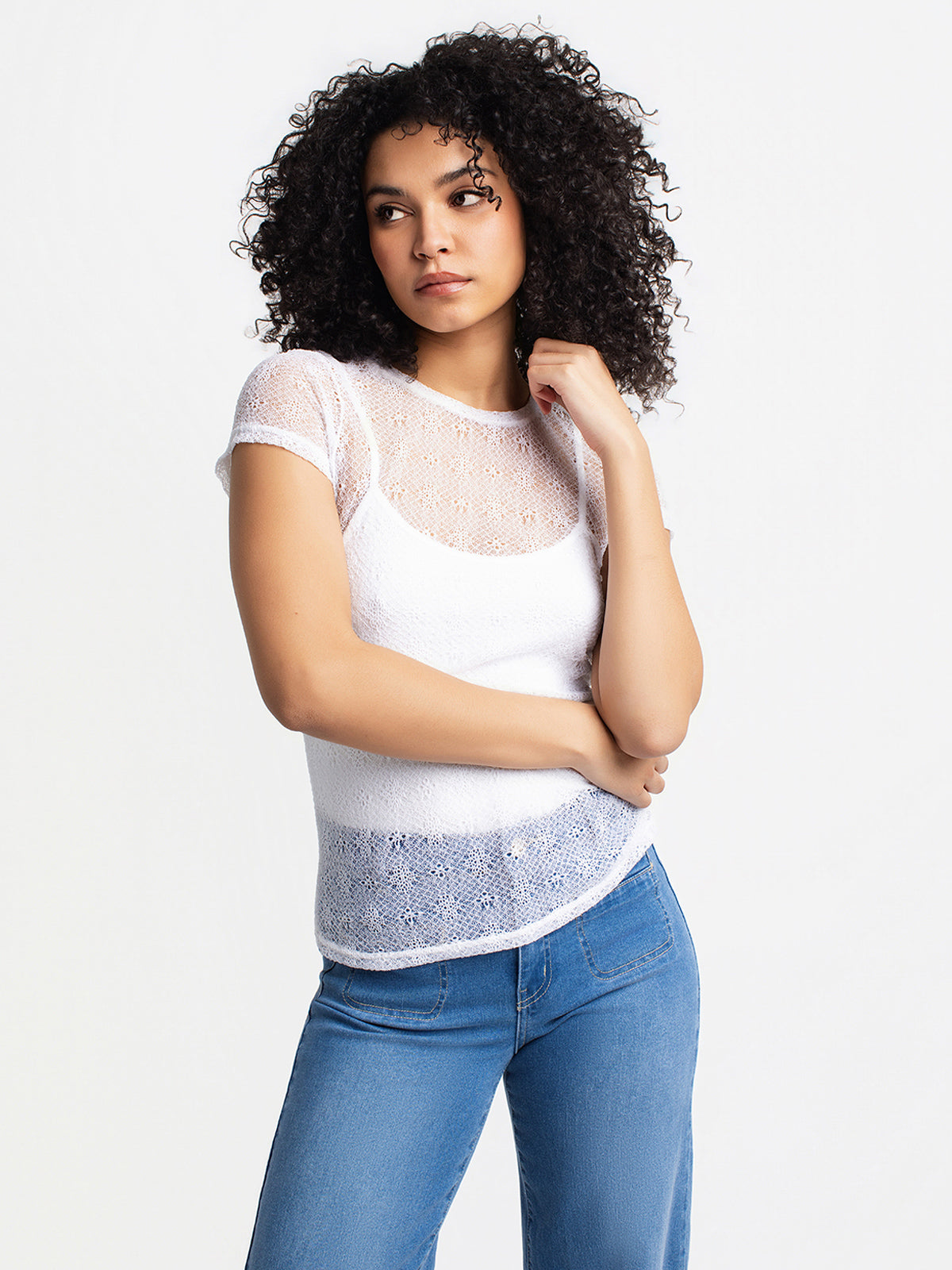 T-shirt ajusté à manches courtes