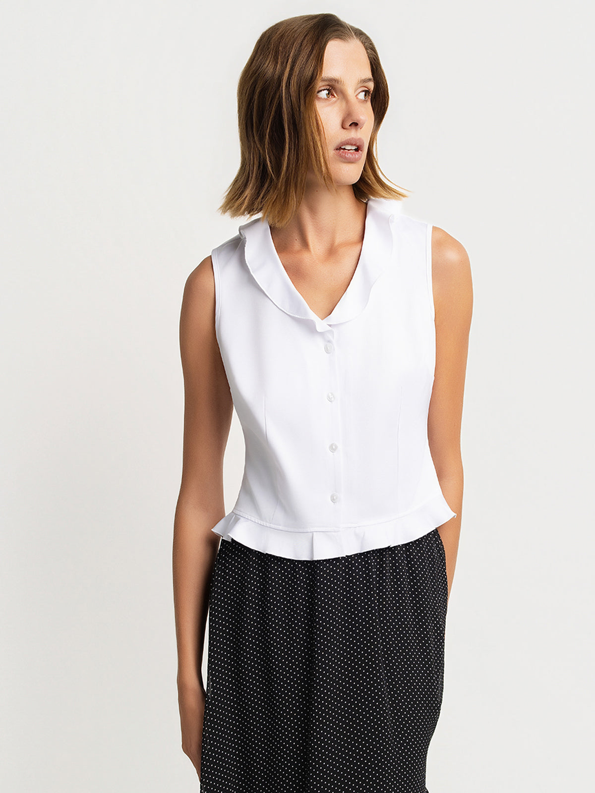 Blouse sans manches avec boutons