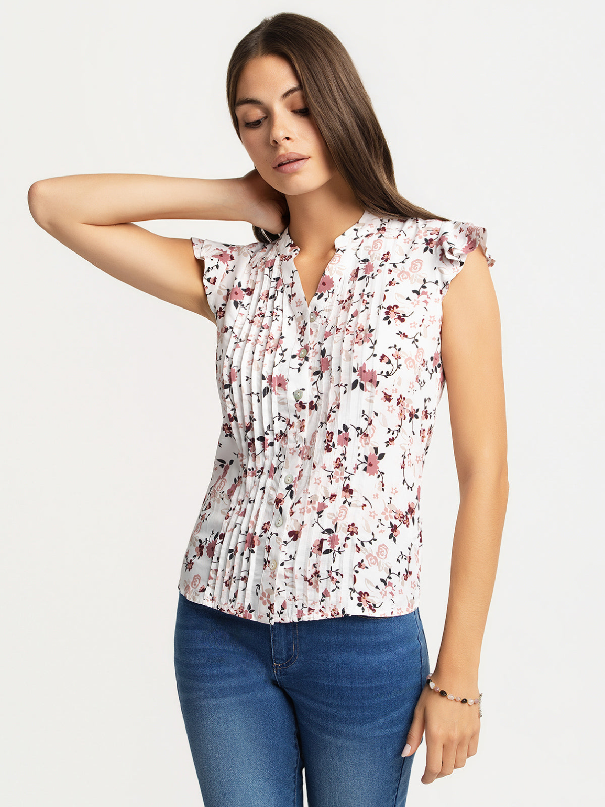 Blouse à manches courtes avec boutons