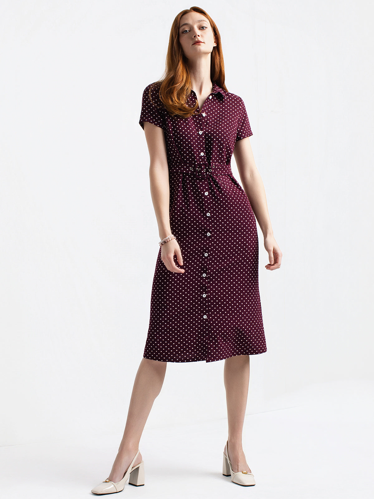 Robe mi-mollet évasée