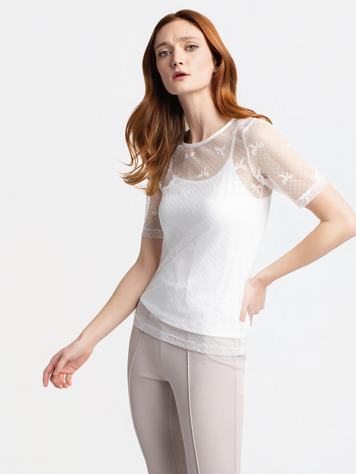 T-shirt ajusté à manches courtes