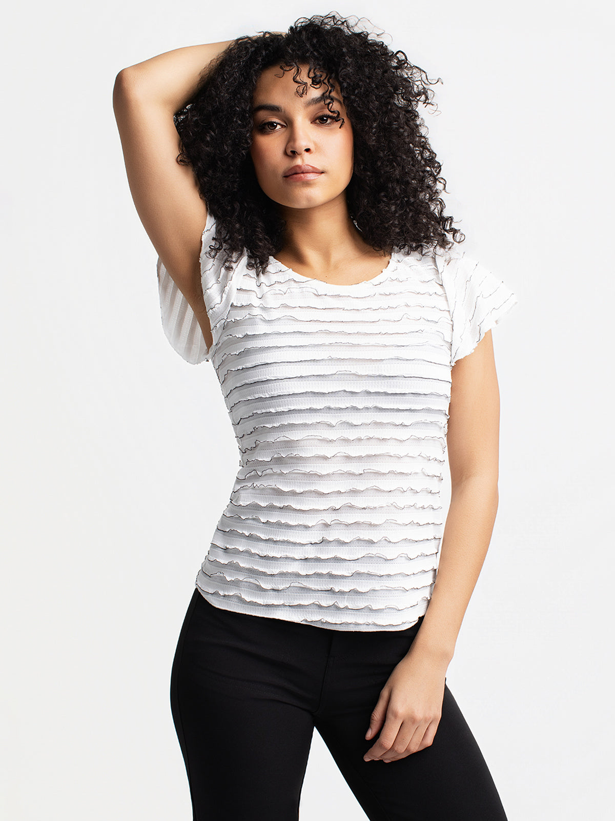 T-shirt ajusté à manches courtes