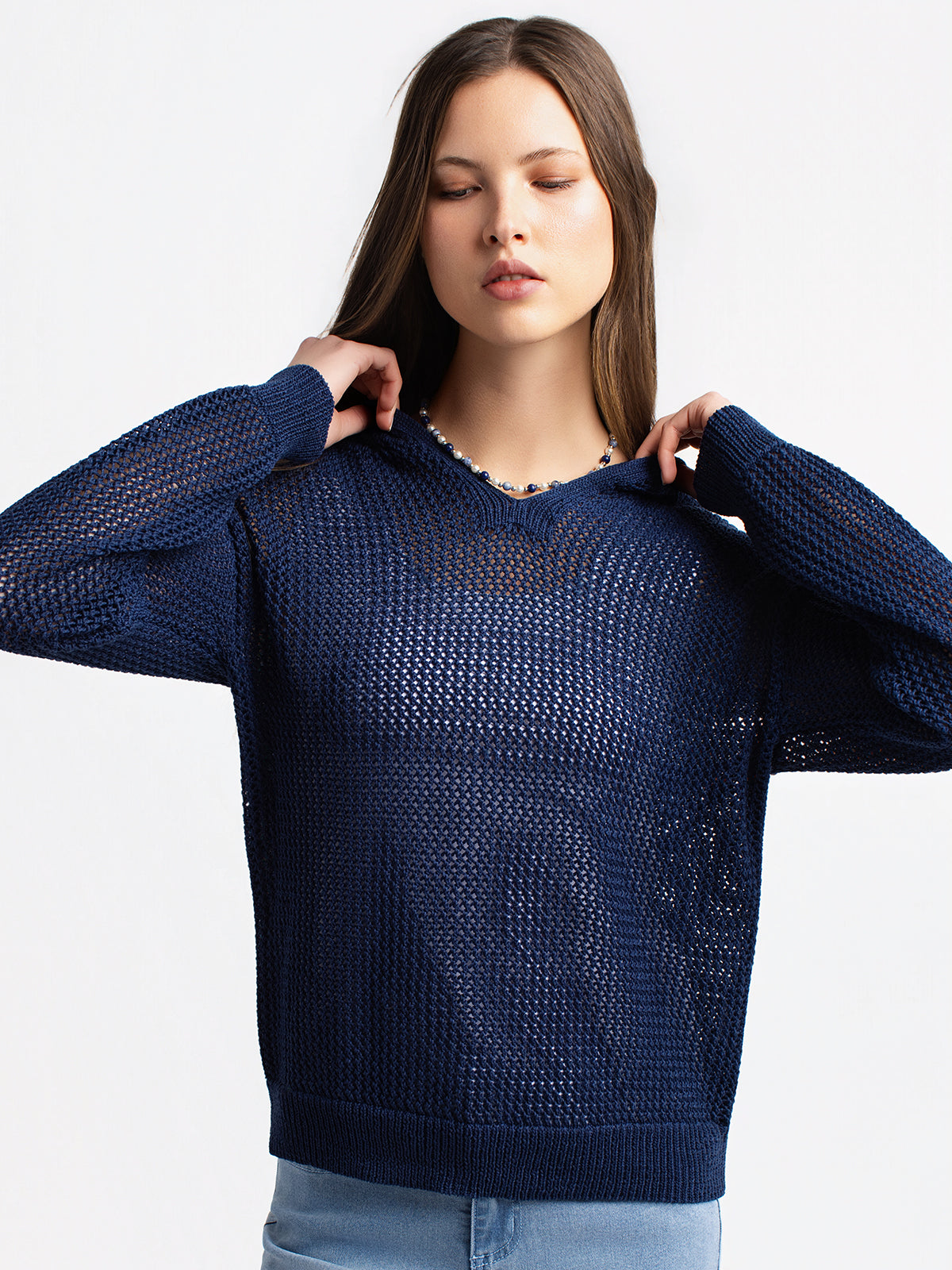 Long-sleeve pullover sweater