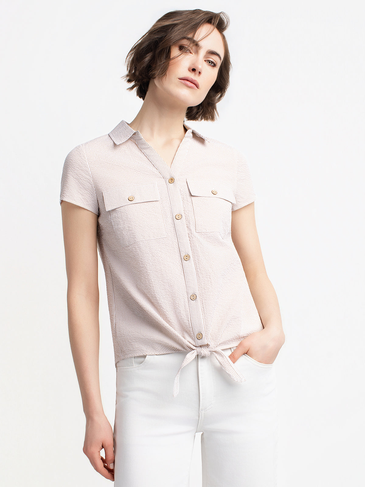 Blouse sans manches avec boutons