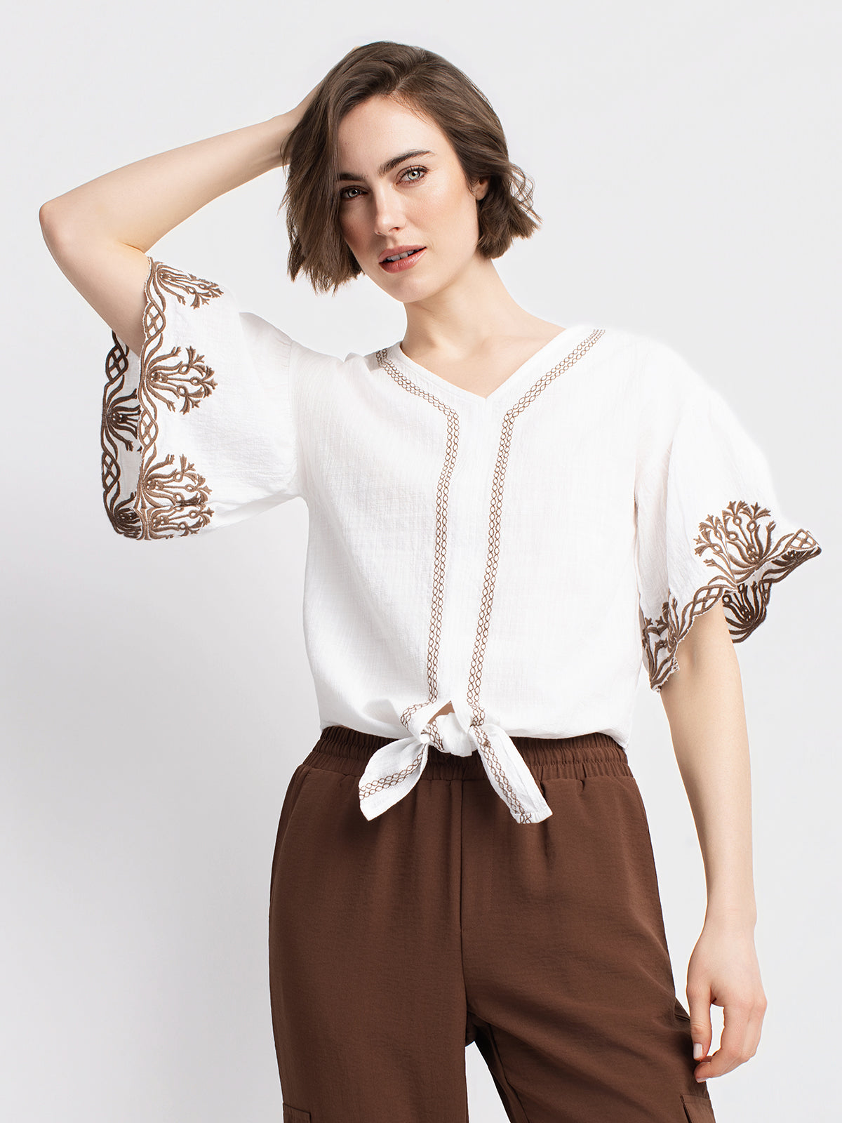 Blouse ample à manches courtes