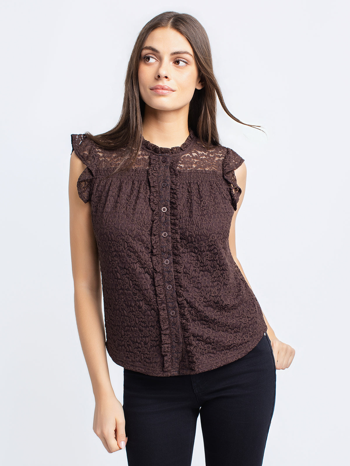 Blouse à manches courtes avec boutons