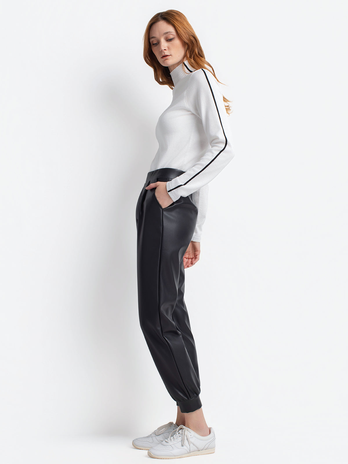 Pantalon jambe large à enfiler