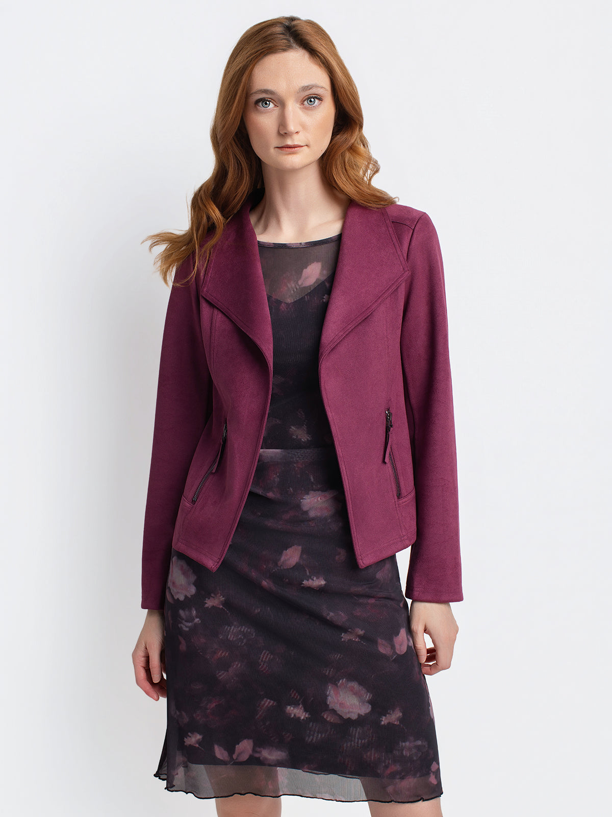 Open-front long-sleeve jacket