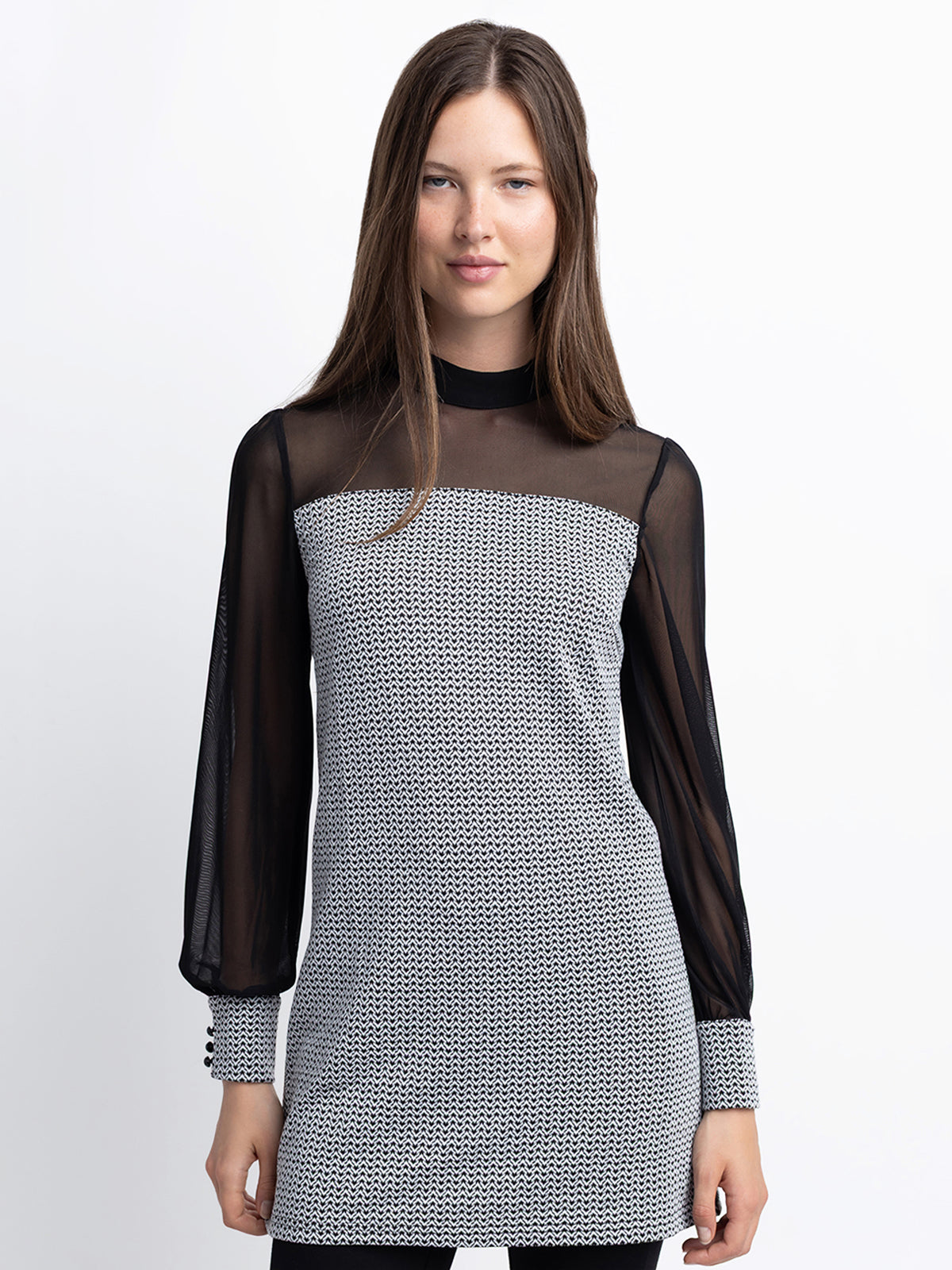 Long-sleeve knit tunic