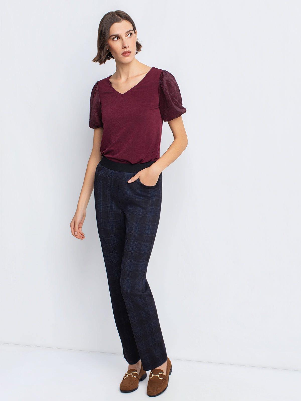 Straight-leg pull-on pants