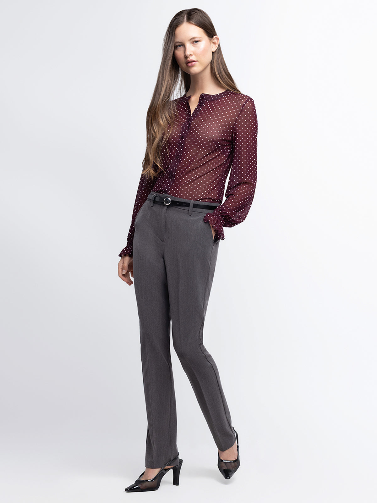 Straight-leg dress pants
