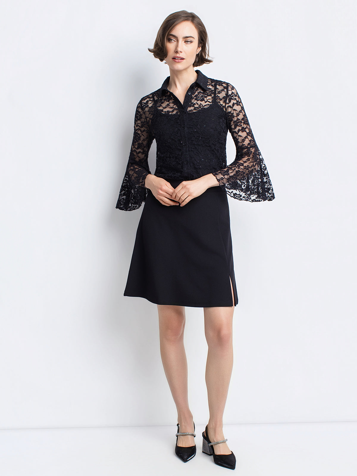 Jupe courte ligne A en tricot