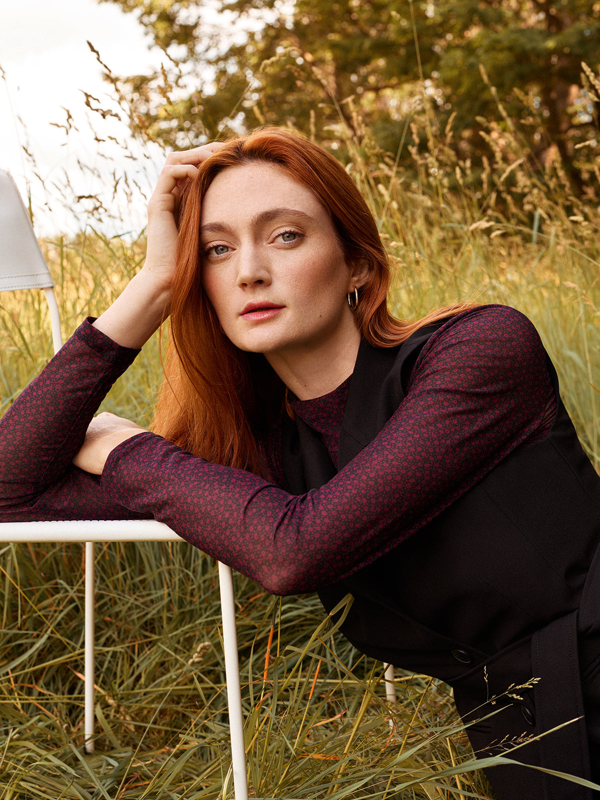 Fitted long-sleeve top