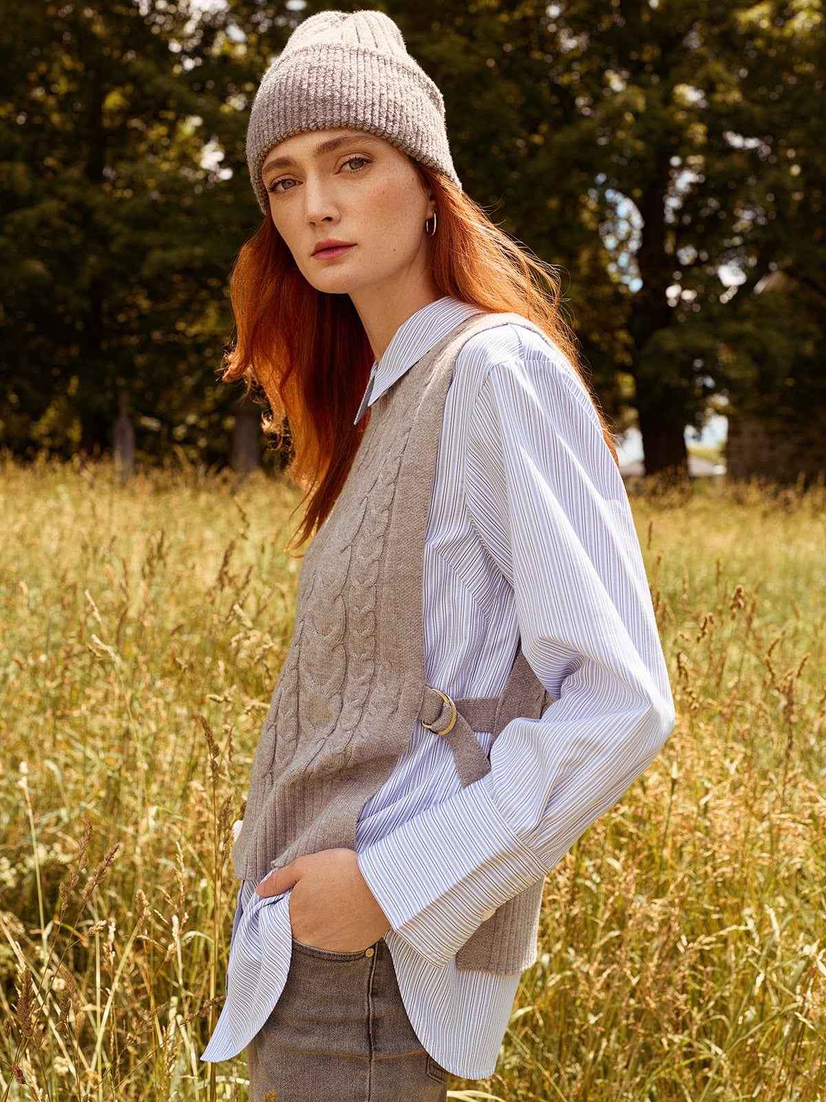 Blouse ample à manches longues avec boutons