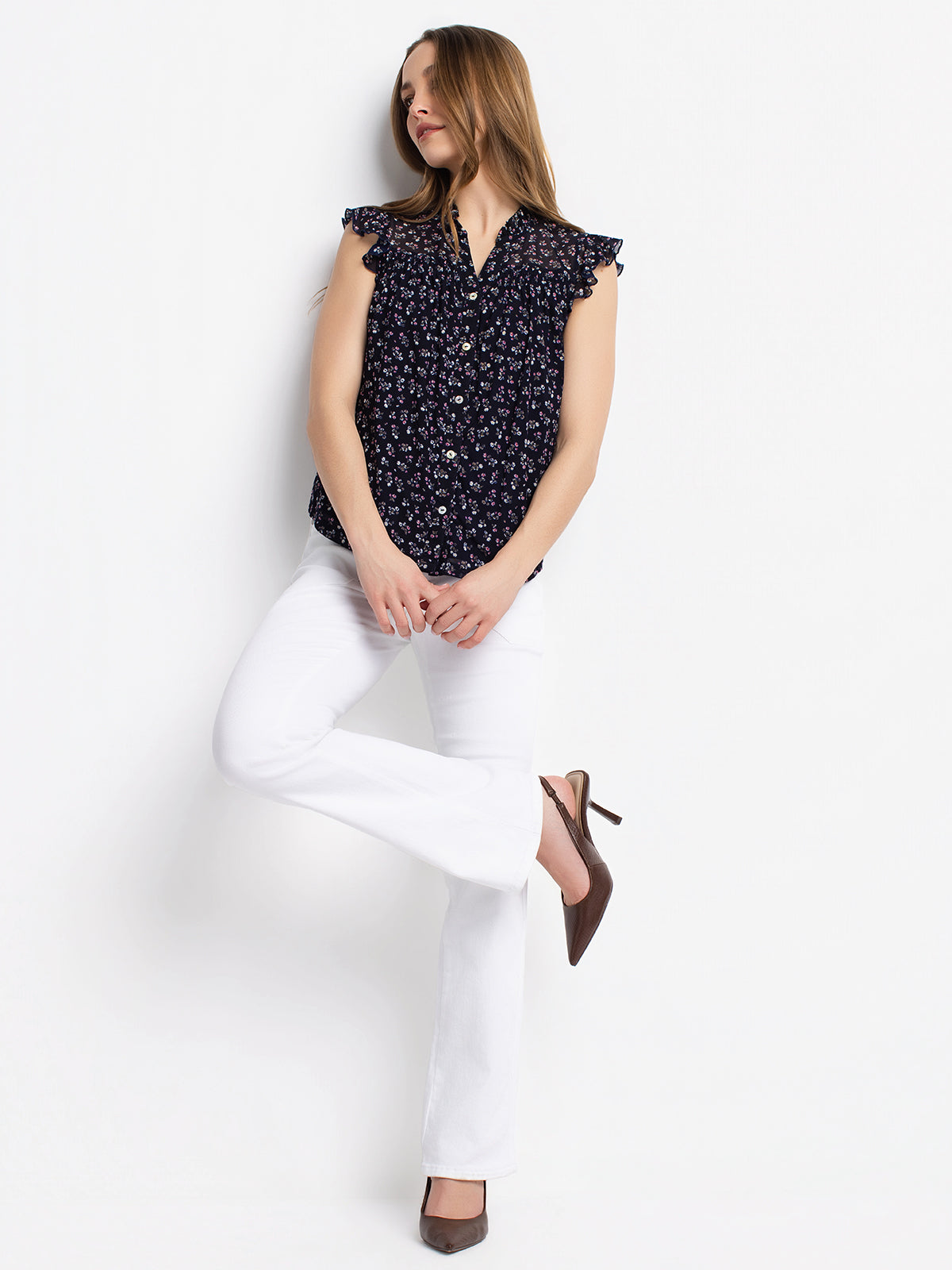 Blouse à manches courtes avec boutons