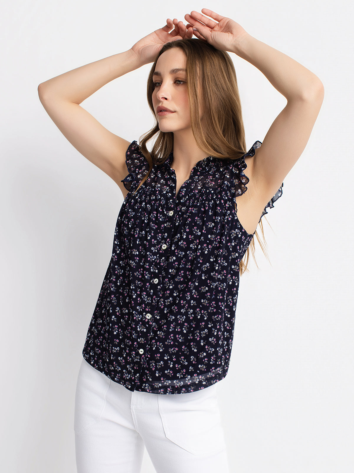 Blouse à manches courtes avec boutons