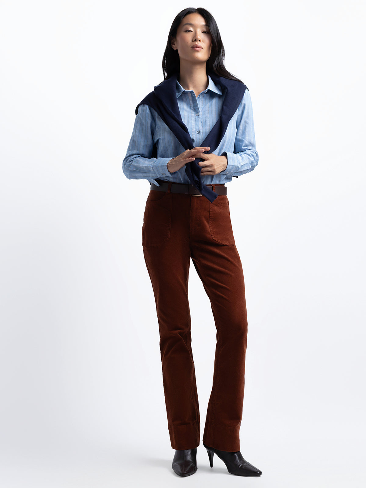 Blouse ample à manches longues avec boutons