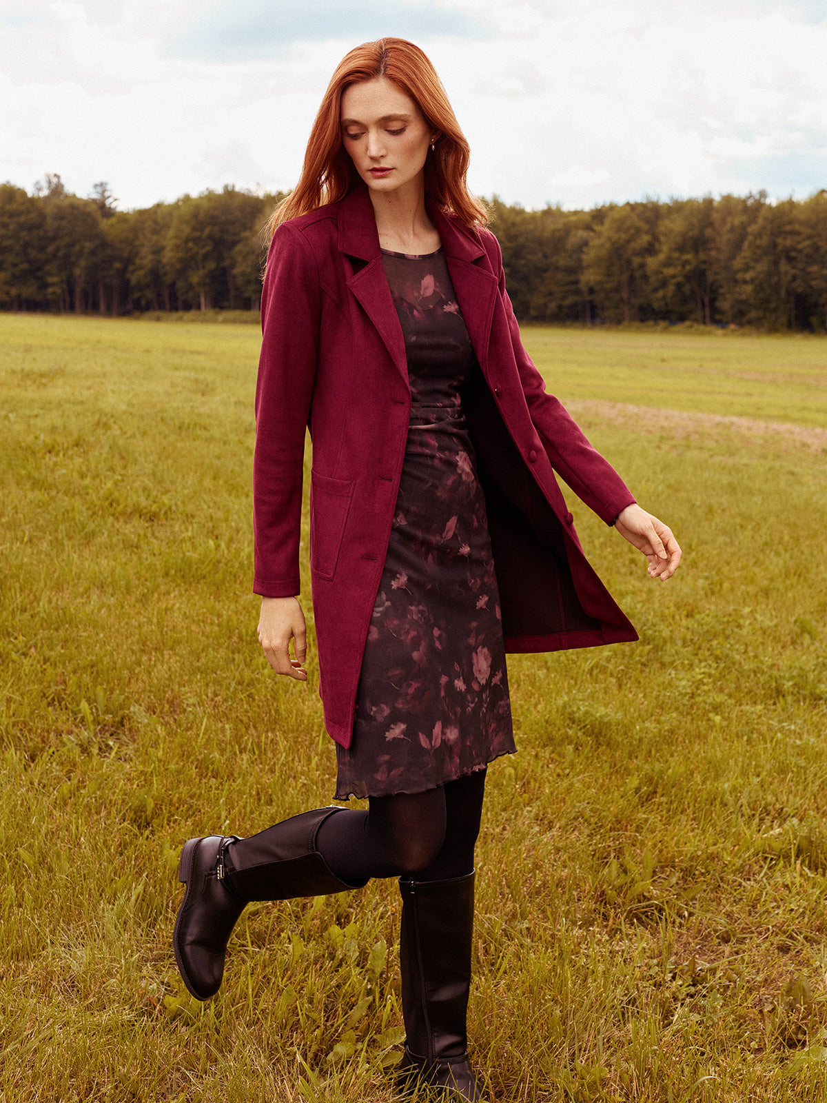 Manteau long ceinturé