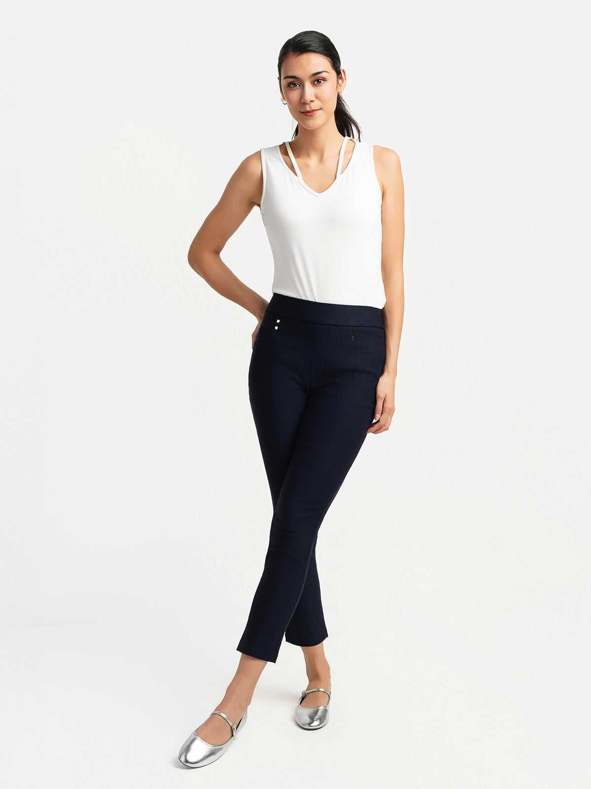Pantalon 7/8 en tissu extensible