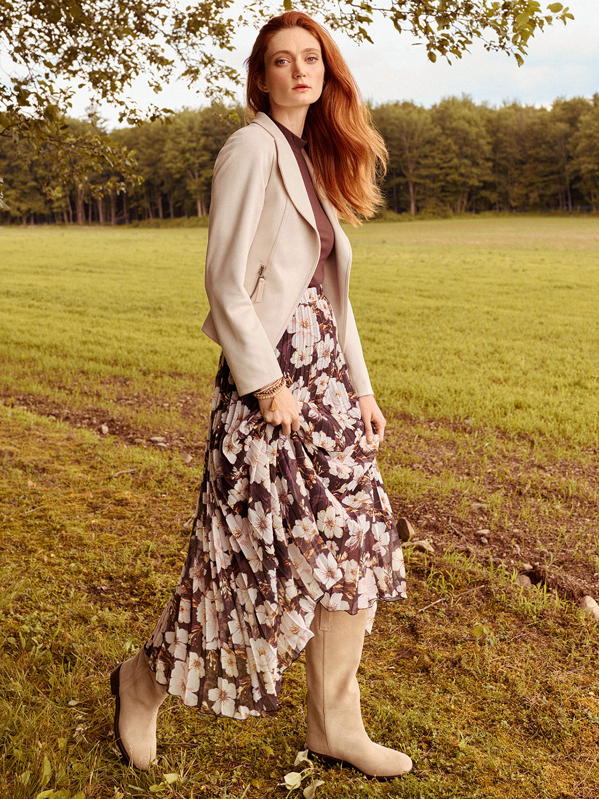 Flared maxi skirt