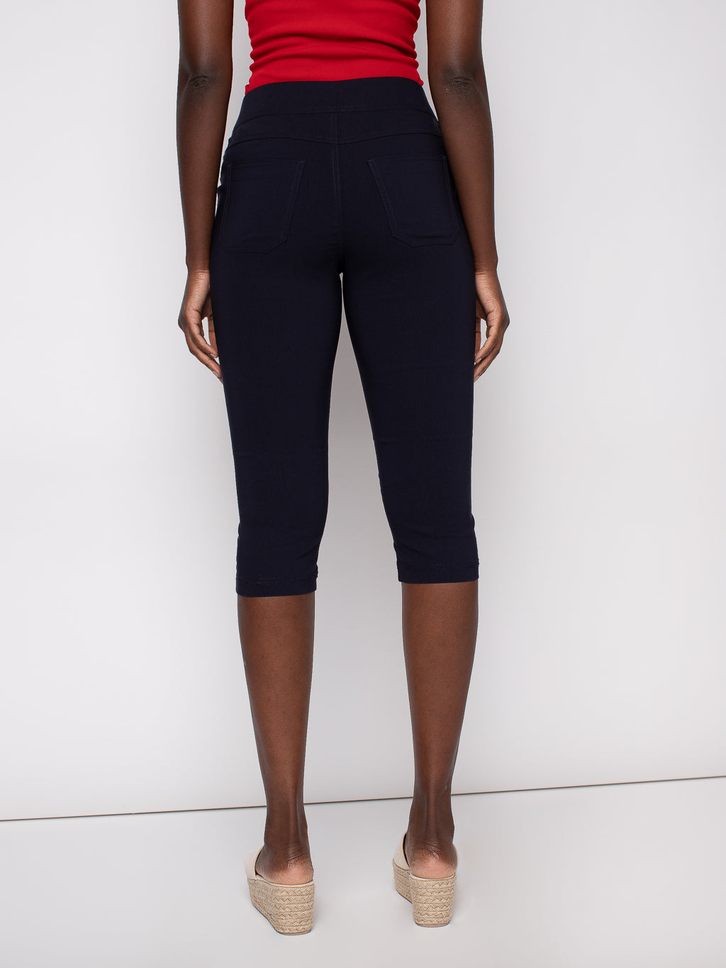 Skinny fitted pull-on capri