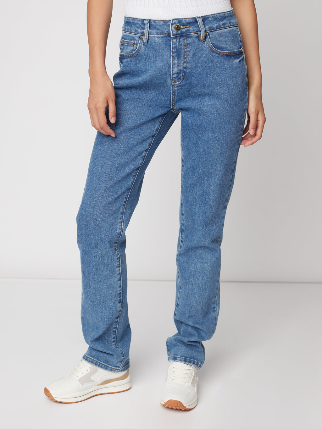 High waist straight jean