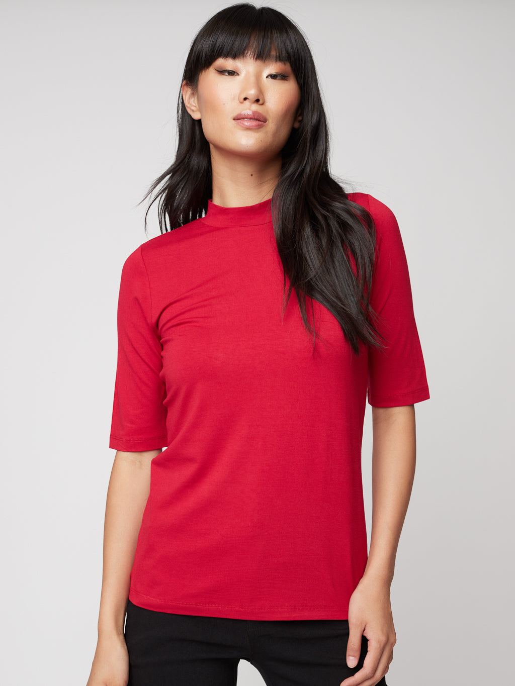 3/4-sleeve semi-fitted t-shirt