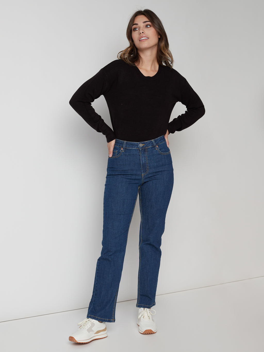 High waist wide-leg jean