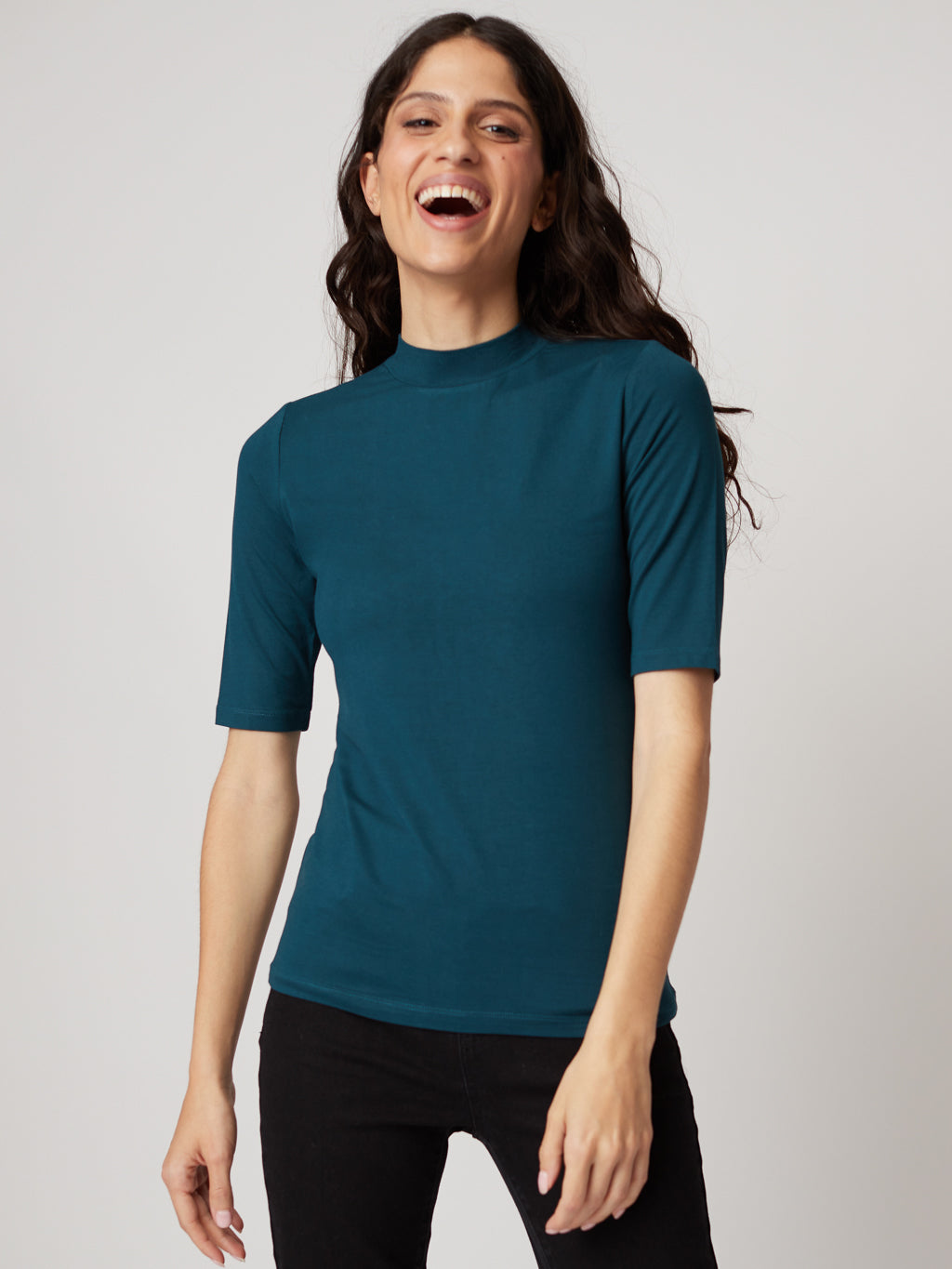 T-shirt semi-ajusté à manches 3/4