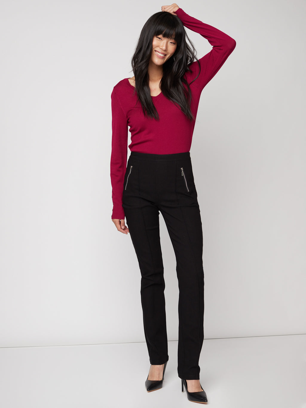 Pantalon étroit ajusté à enfiler