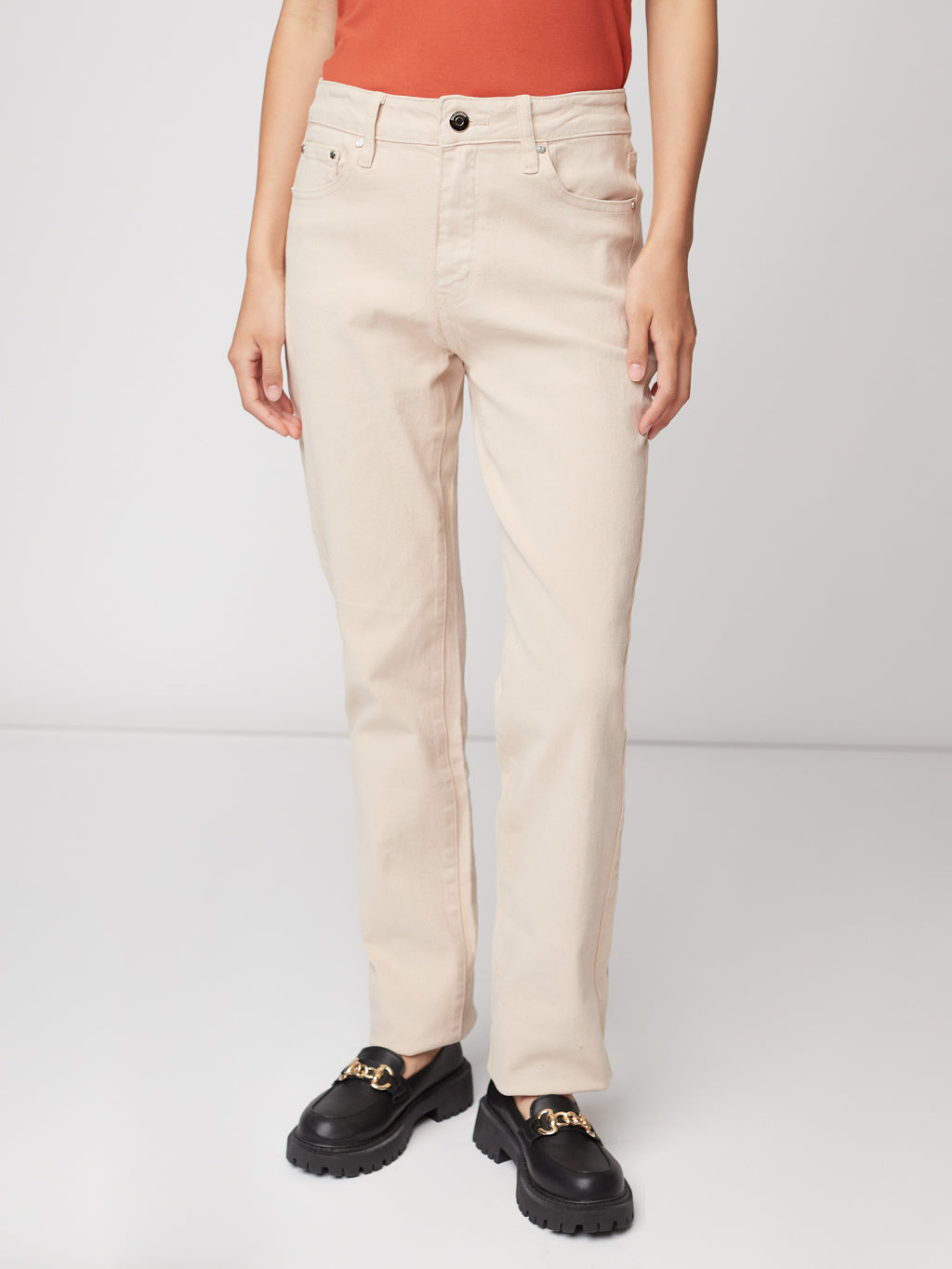 High waist straight jean